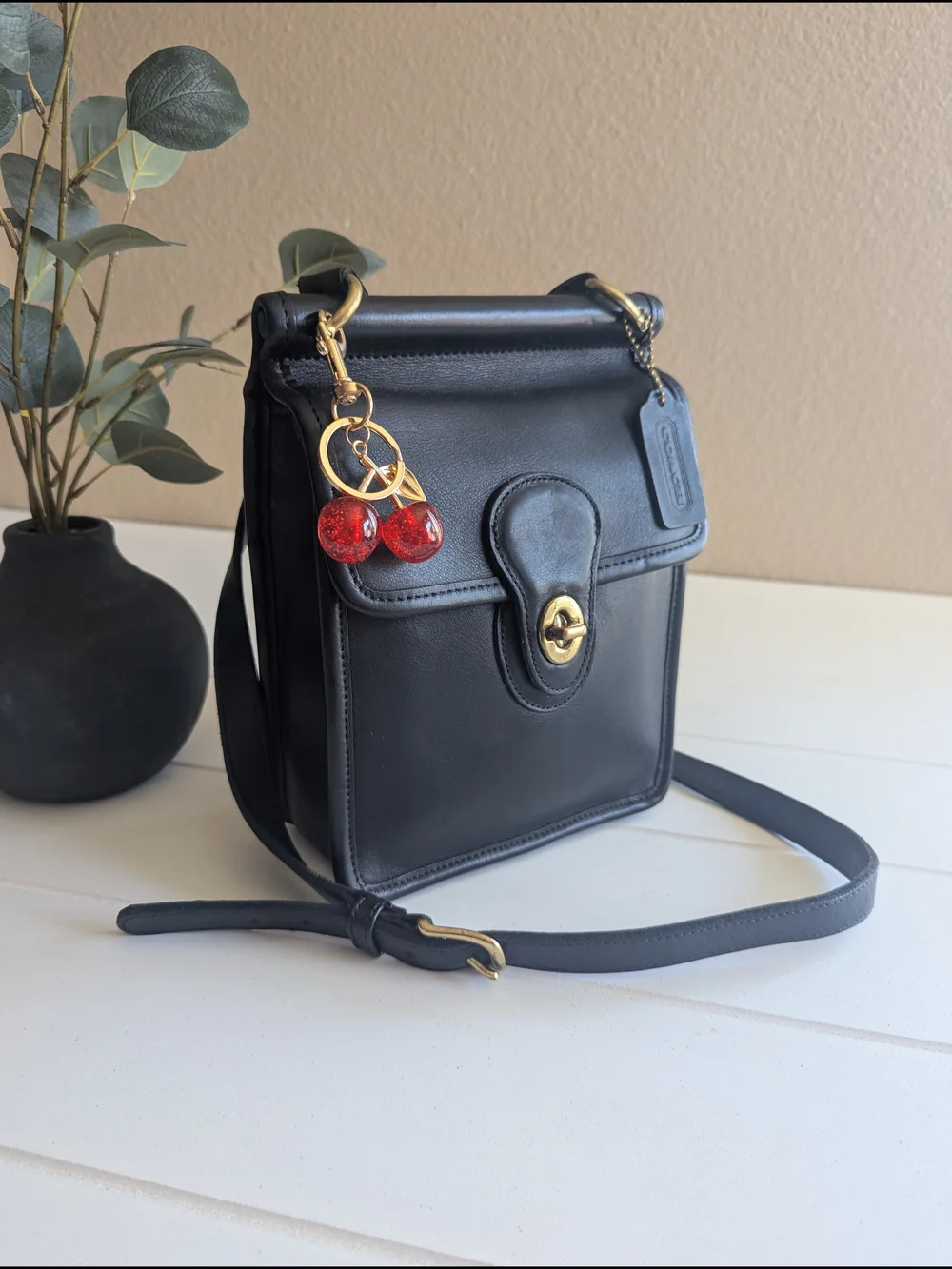 vintage Coach Murphy Bag styled with a glittery